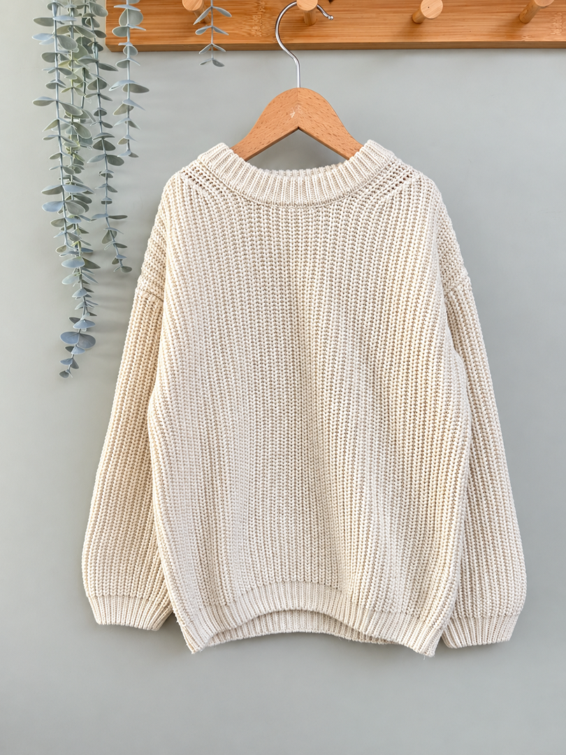 Pull hiver maille écru Zara garçon 5 ans manches longues