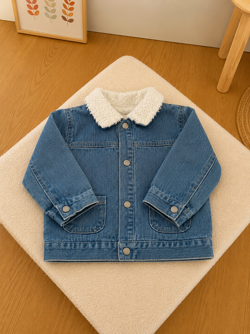Veste en jean Mots d'enfants garçon 12 mois bleu mi-saison