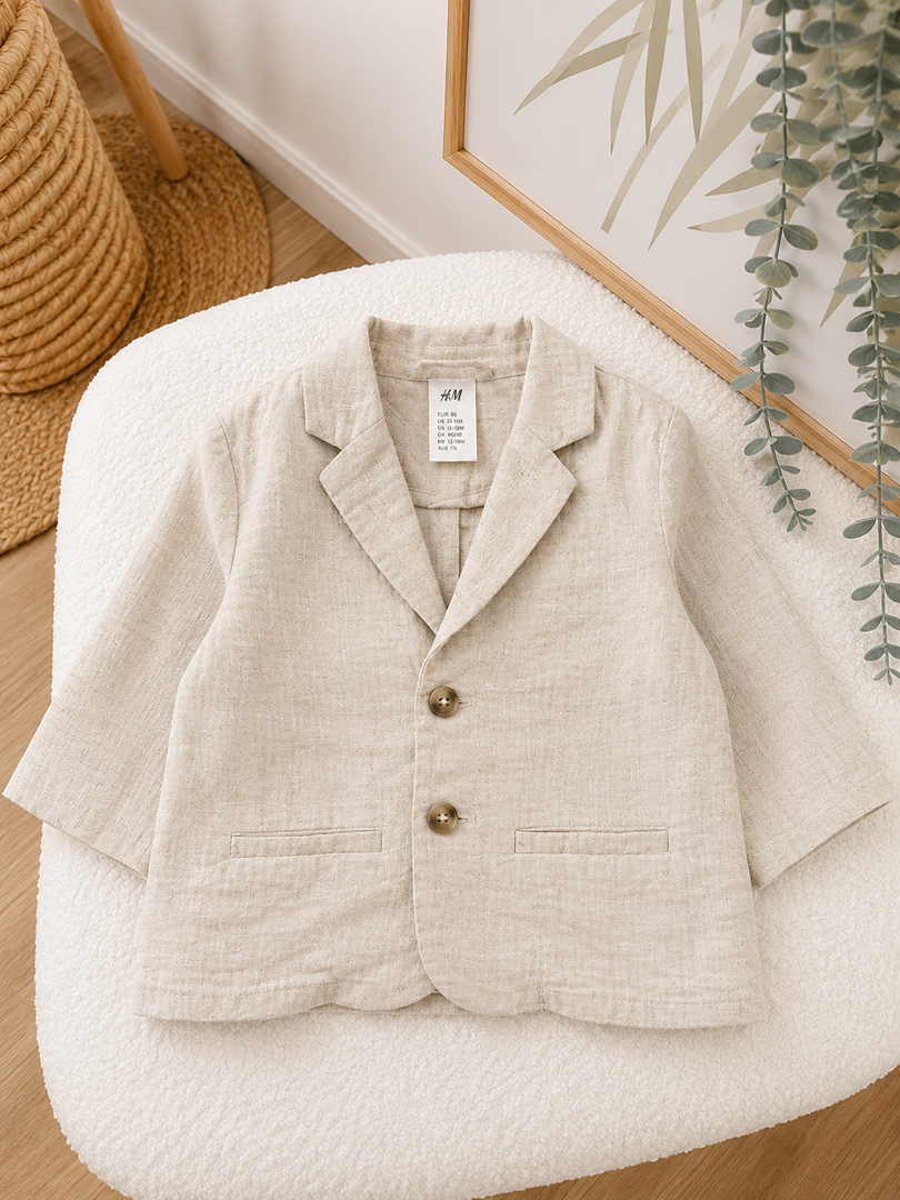 Blazer H&m Bébé Garçon 12 Mois Manches Longues Mi-saison lin beige