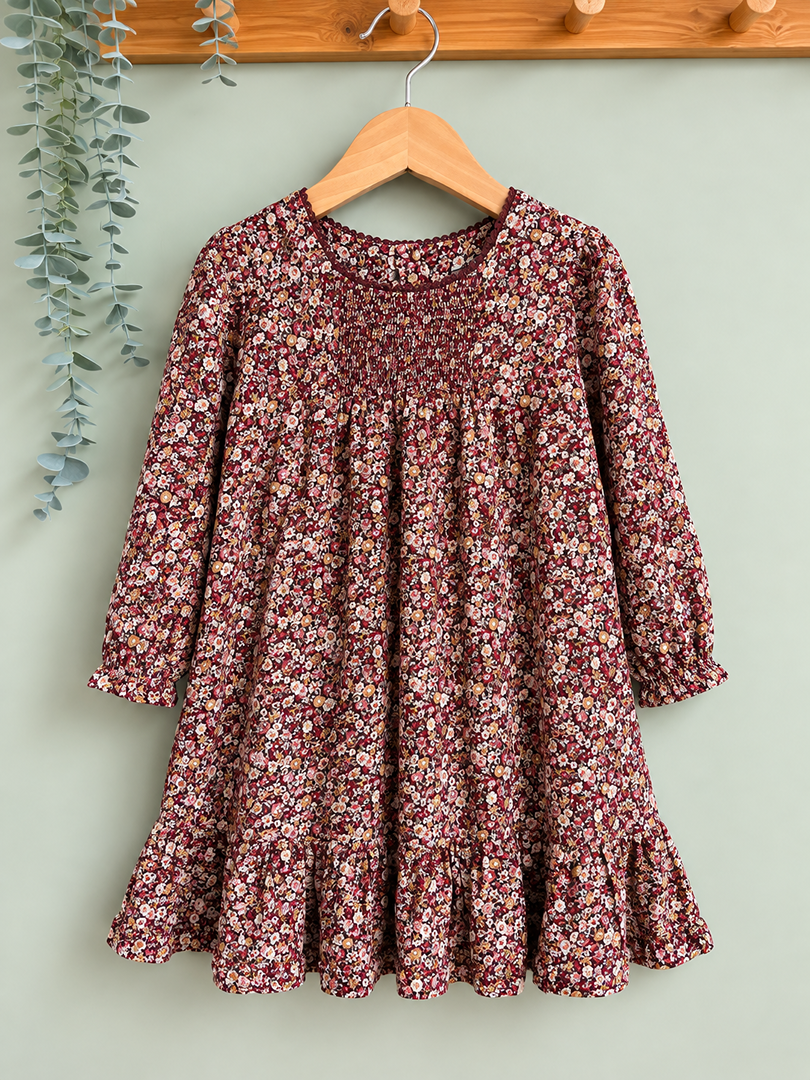 Robe fille Zara Kids liberty fleurs mi-saison manches longues 5 ans