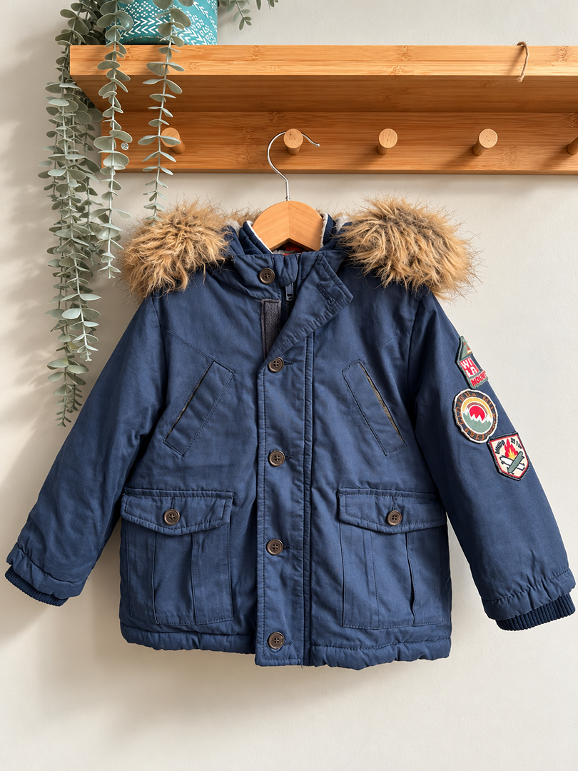 Parka manteau hiver garçon Tape à l'œil bleu marine 2 ans