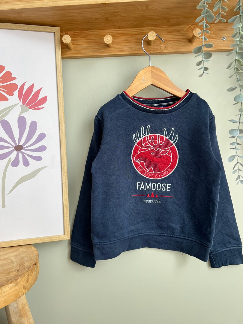 Sweat pull Okaïdi garçon 4 ans bleu marine hiver manches longues