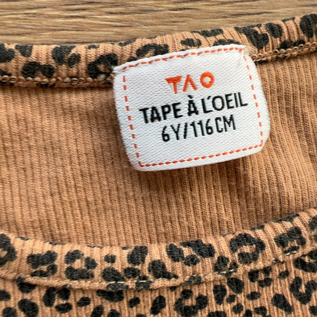 T-shirt manches longues fille Tape à l'œil marron léopard mi-saison 6 ans