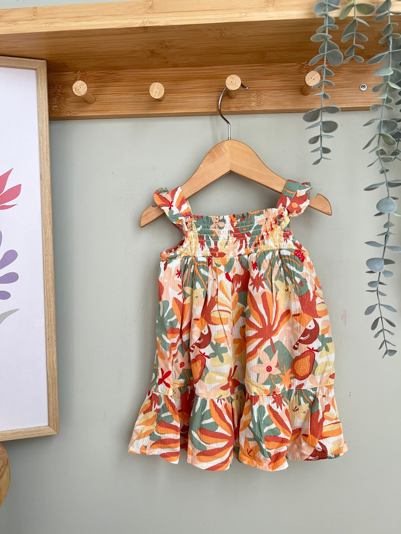 Robe colorée été fille Tape à l'oeil Tao - 6 mois - Orange fleuri