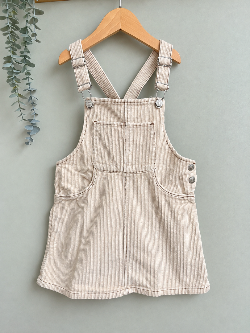 Jupe salopette fille Zara beige velours côtelé taille 5 ans hiver