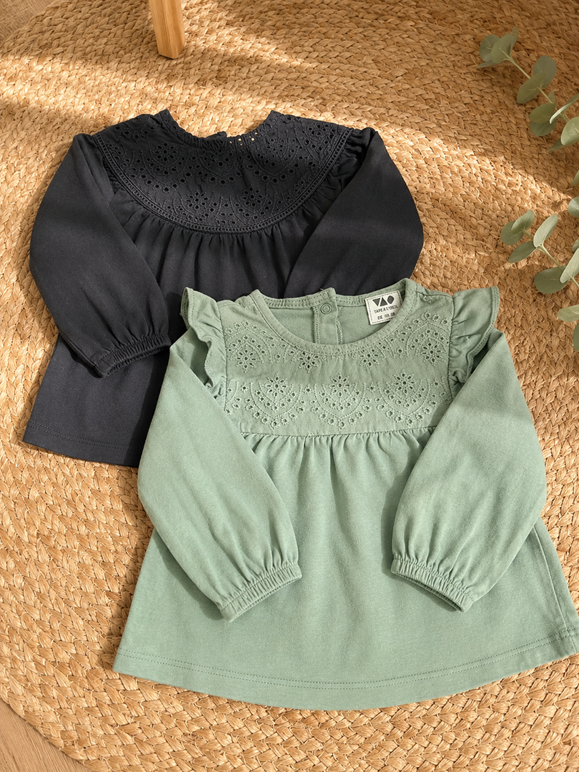 Lot De 2 T-shirts Fille Manches Longues mi-saison Tape À L'œil