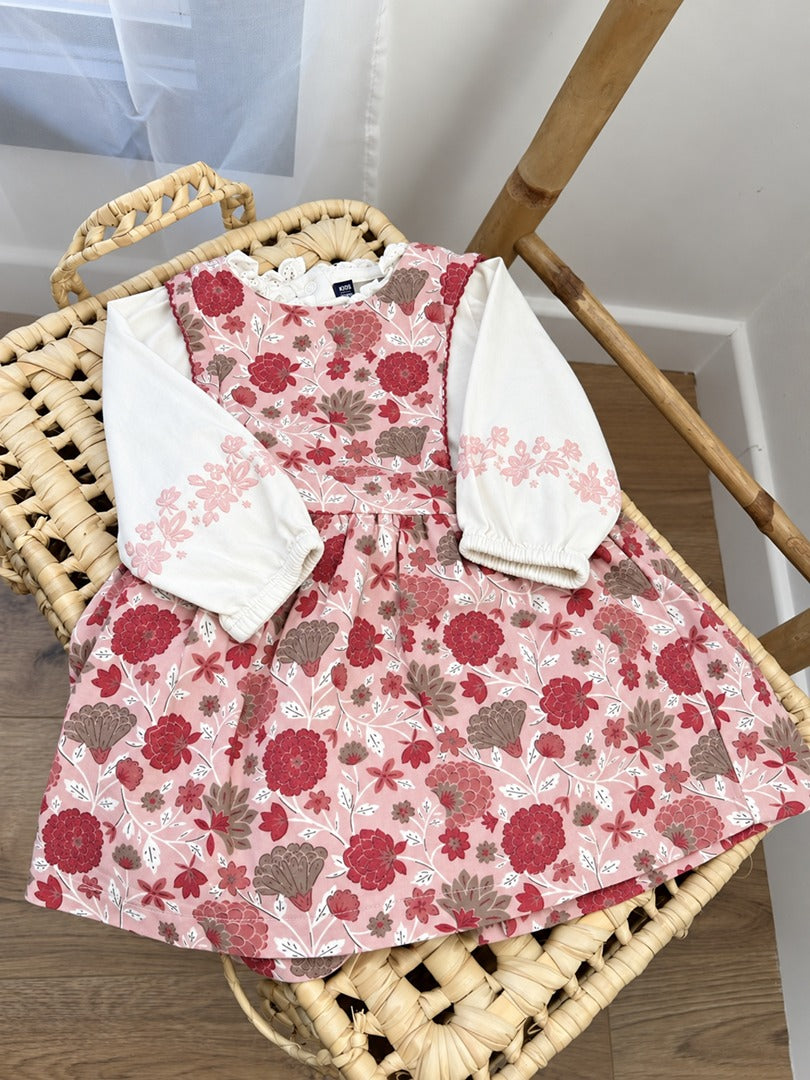 Ensemble robe fleuri + body fille Sergent Major mi-saison 6 mois