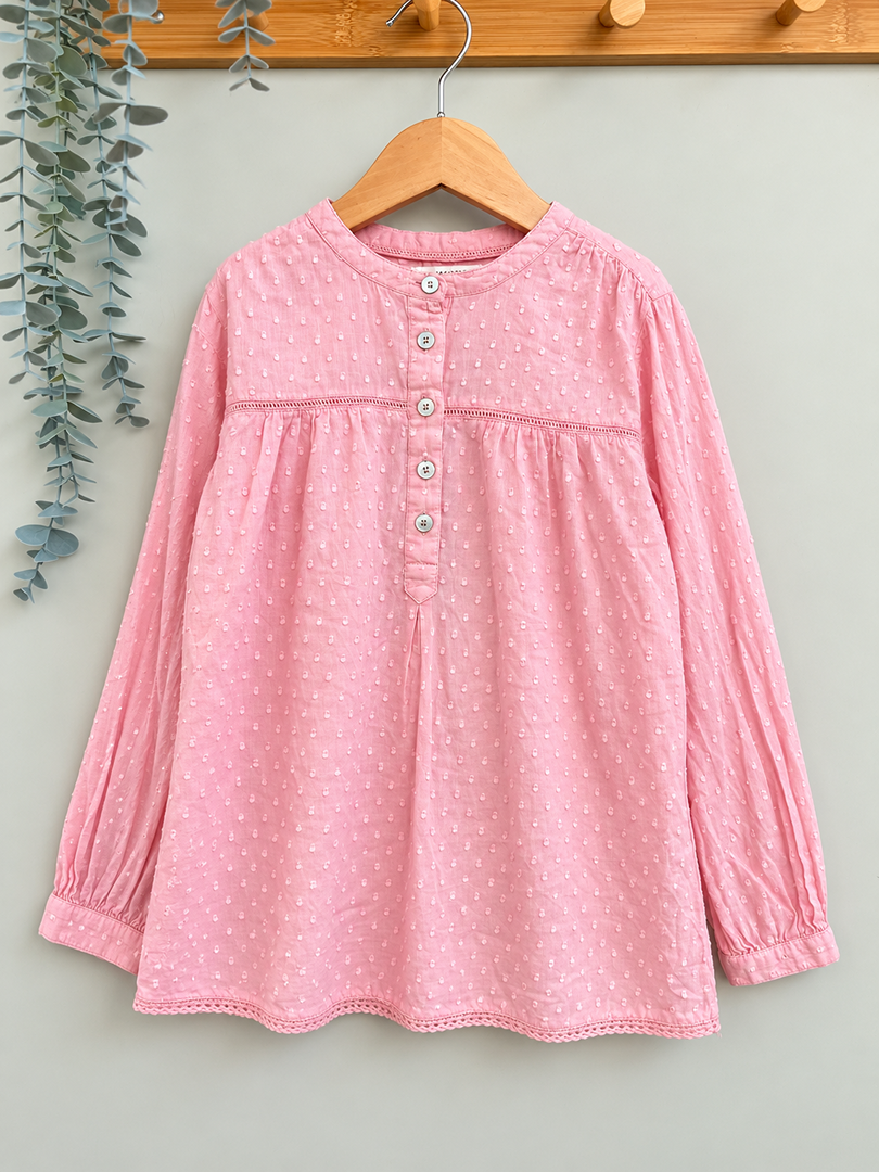 Blouse rose Mango Kids fille mi-saison manches longues 8 ans