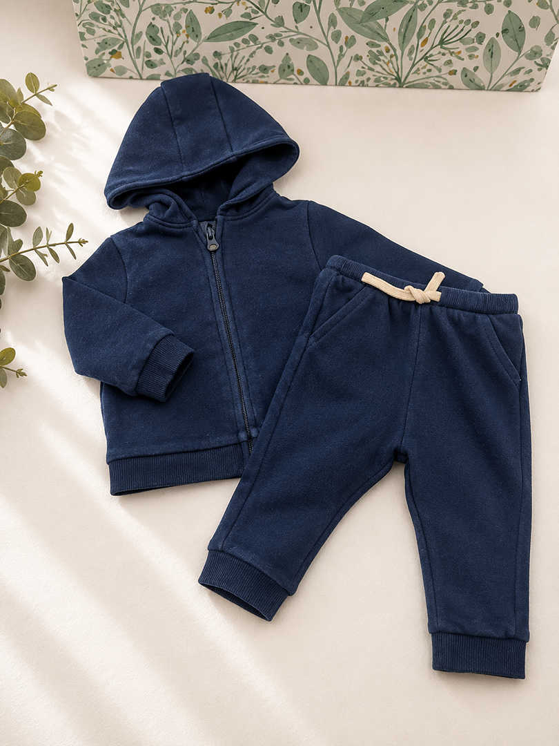 Ensemble Garçon Kiabi 6 Mois mi-saison homewear jogging gilet bleu marine