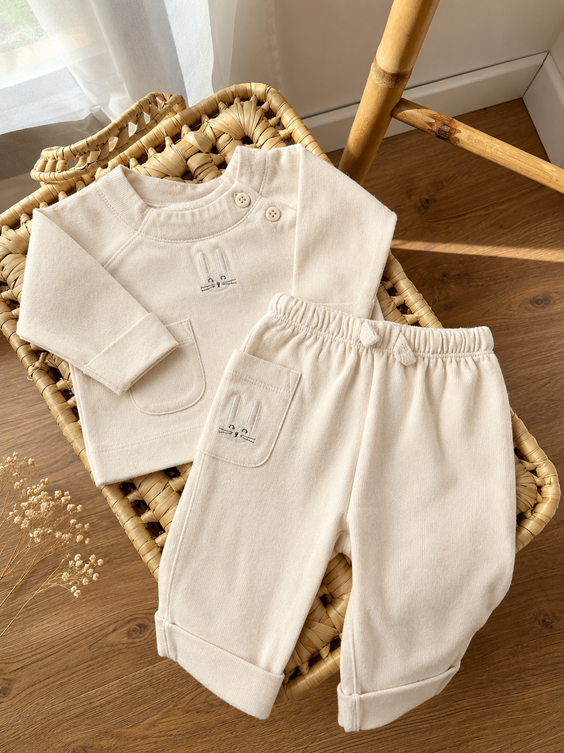 Ensemble Liewood 1 mois crème mixte manches longues garçon fille pantalon pull