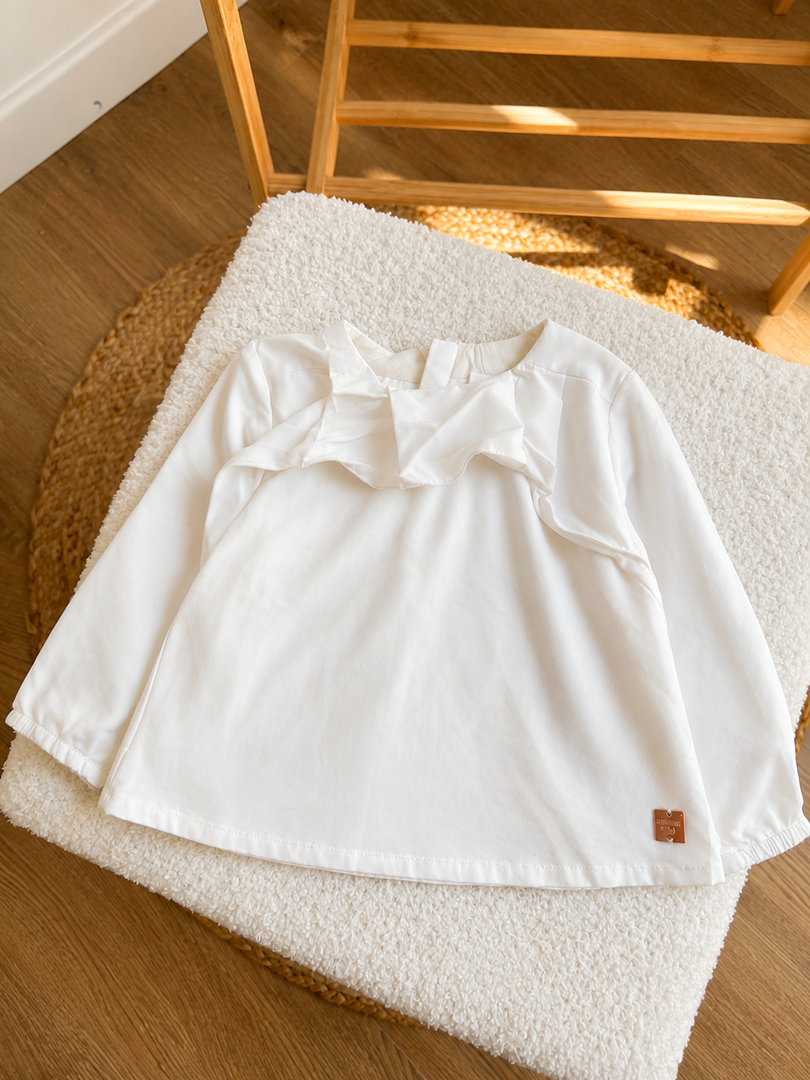 Blouse blanche Carrément Beau 12 mois fille manches longues