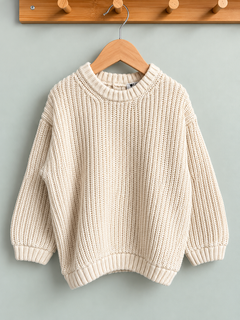 Pull maille garçon Tape à l'œil beige hiver manches longues 3 ans