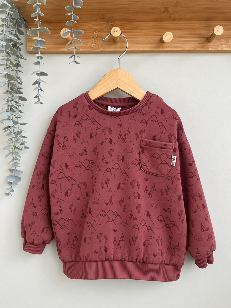 Sweat rose garçon hiver Tape à l'œil manches longues 3 ans