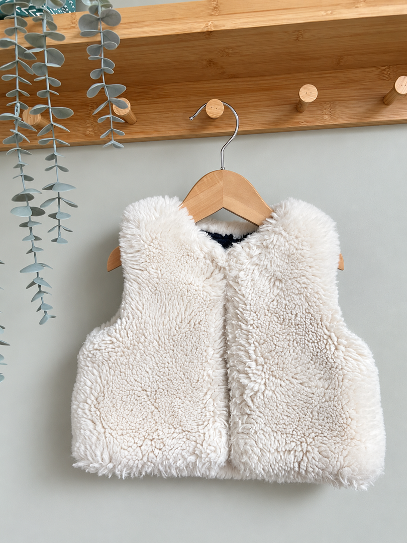 Gilet sans manches fille Monoprix Kids fausse fourrure beige 3 ans mi-saison