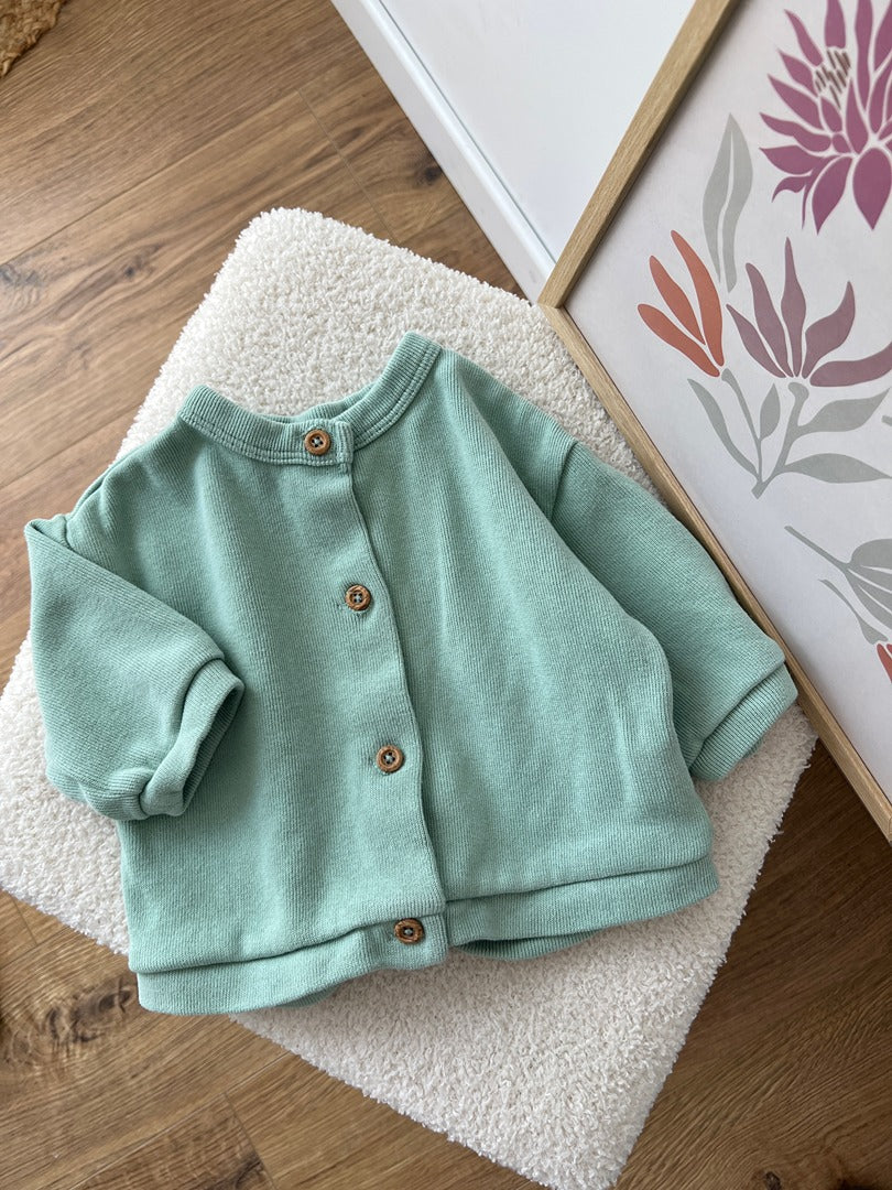 Gilet bébé garçon ou fille Tape à l'oeil vert 6 mois manches longues mixte