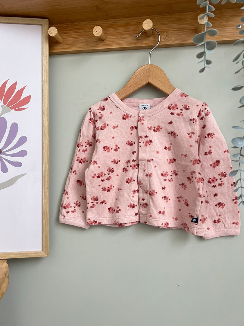 Gilet Petit Bateau 18 mois rose floral fille mi-saison