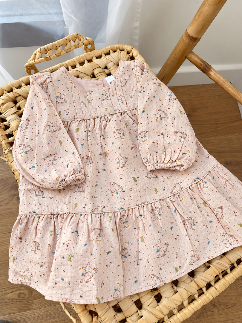 Robe rose manches longues Orchestra fille mi-saison 3 mois
