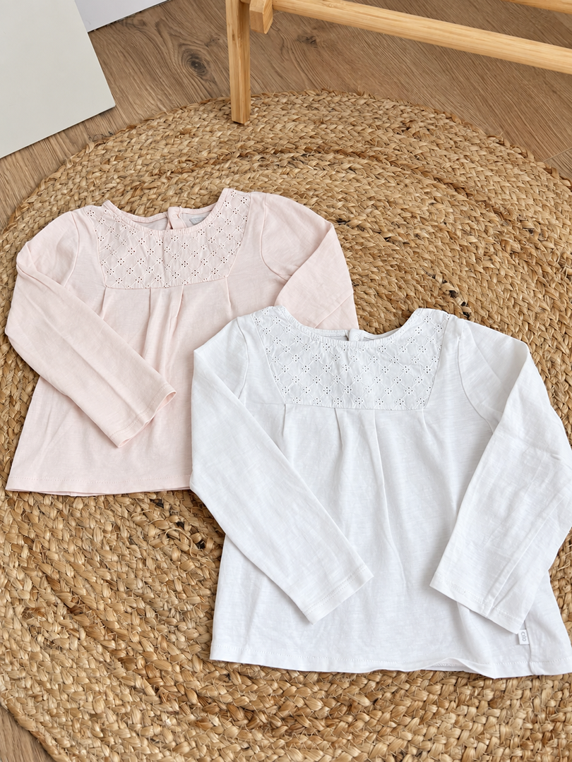 Lot de 2 t-shirts manches longues Obaïbi fille 3 ans mi-saison