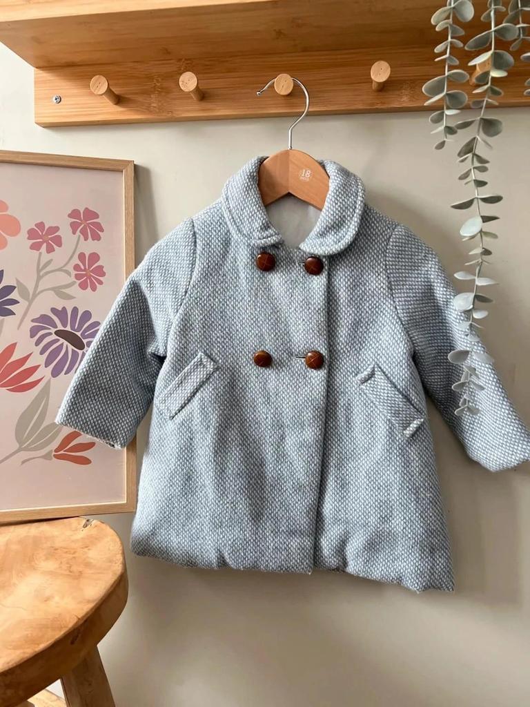 Manteau fille laine 80% Dot bleu 12 mois 18 mois 24 mois – Chic & chaud
