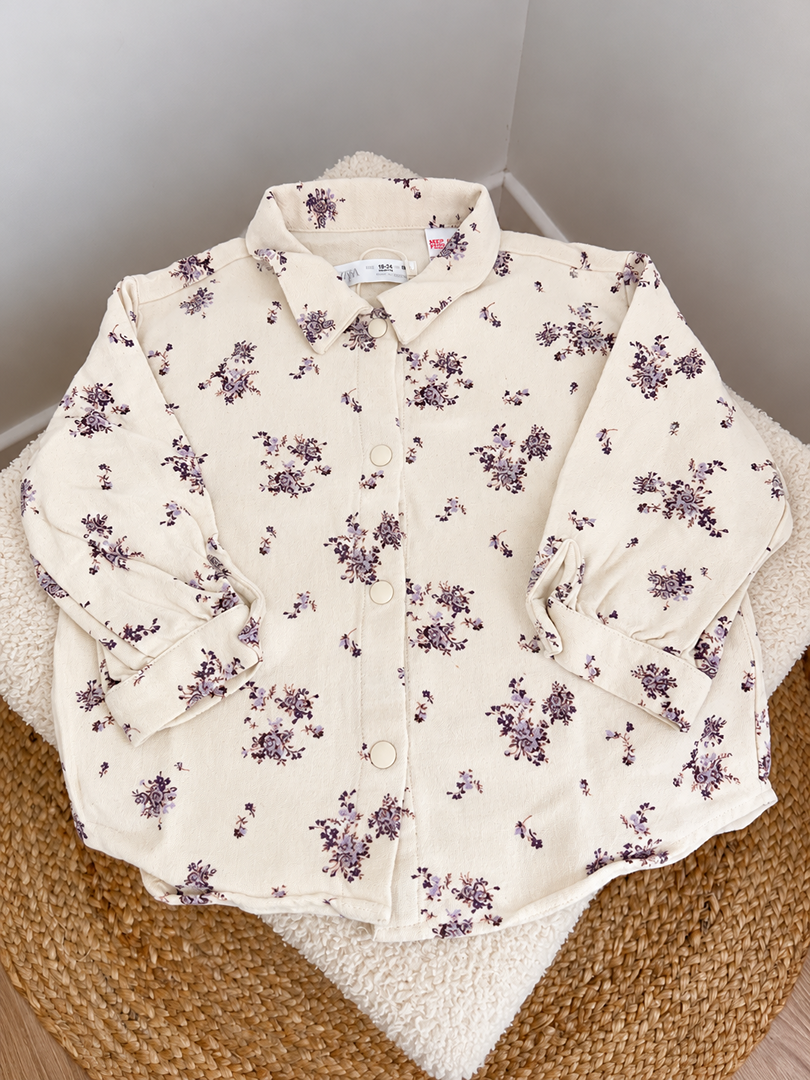 Chemise Veste fille Zara 2 ans 92 cm écru mi-saison manches longues