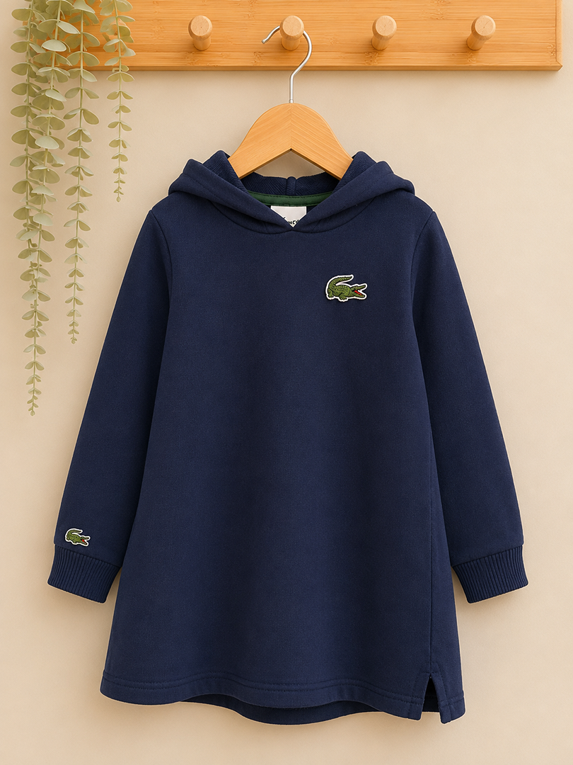 Robe sweat à capuche fille Lacoste 3 ans bleu marine hiver manches longues
