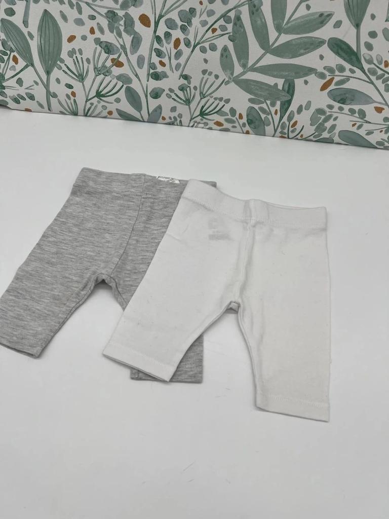 Lot 2 leggings blanc gris - Kiabi 1 mois Mixte Garçon ou fille