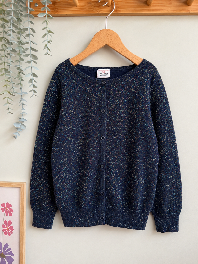 Gilet fille Tape à l'oeil 6 ans bleu marine pailleté mi-saison fête
