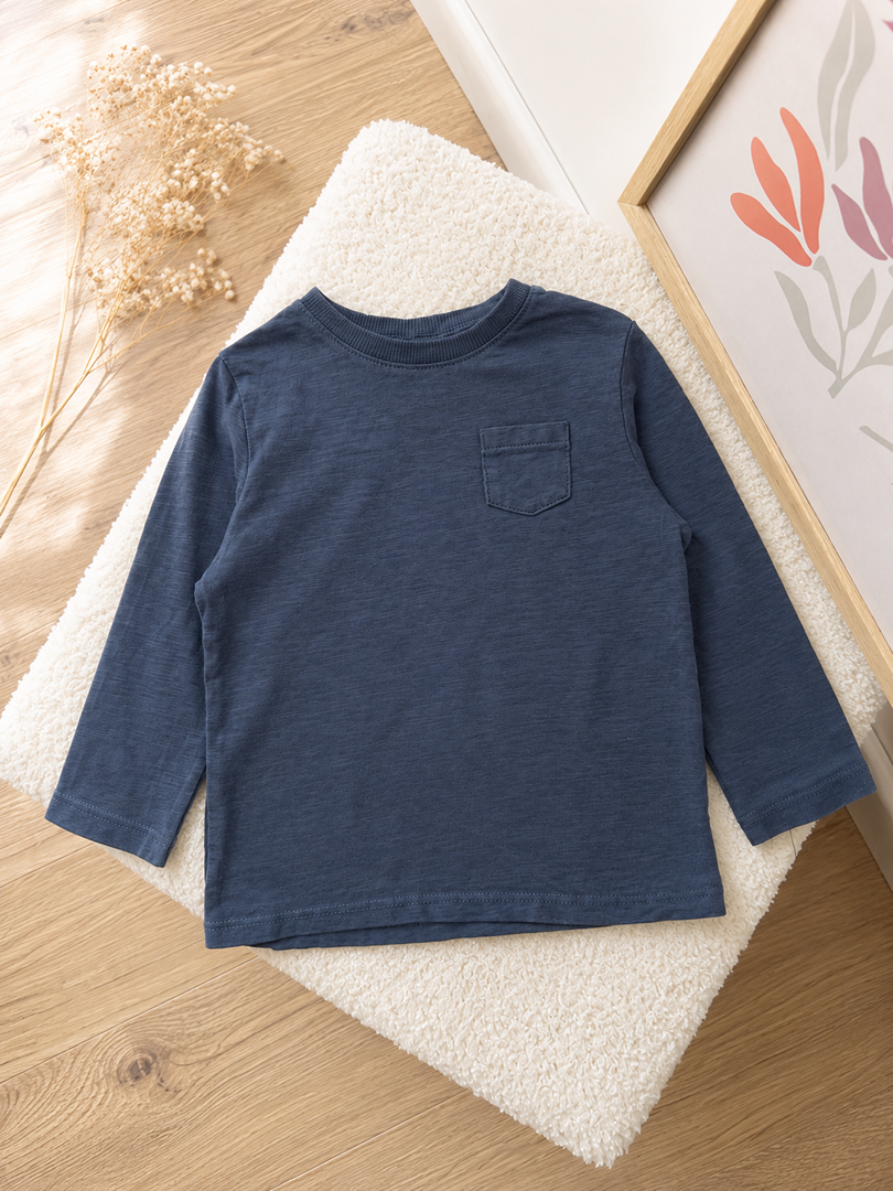 T-shirt manches longues Kiabi 18 mois bleu garçon mi-saison