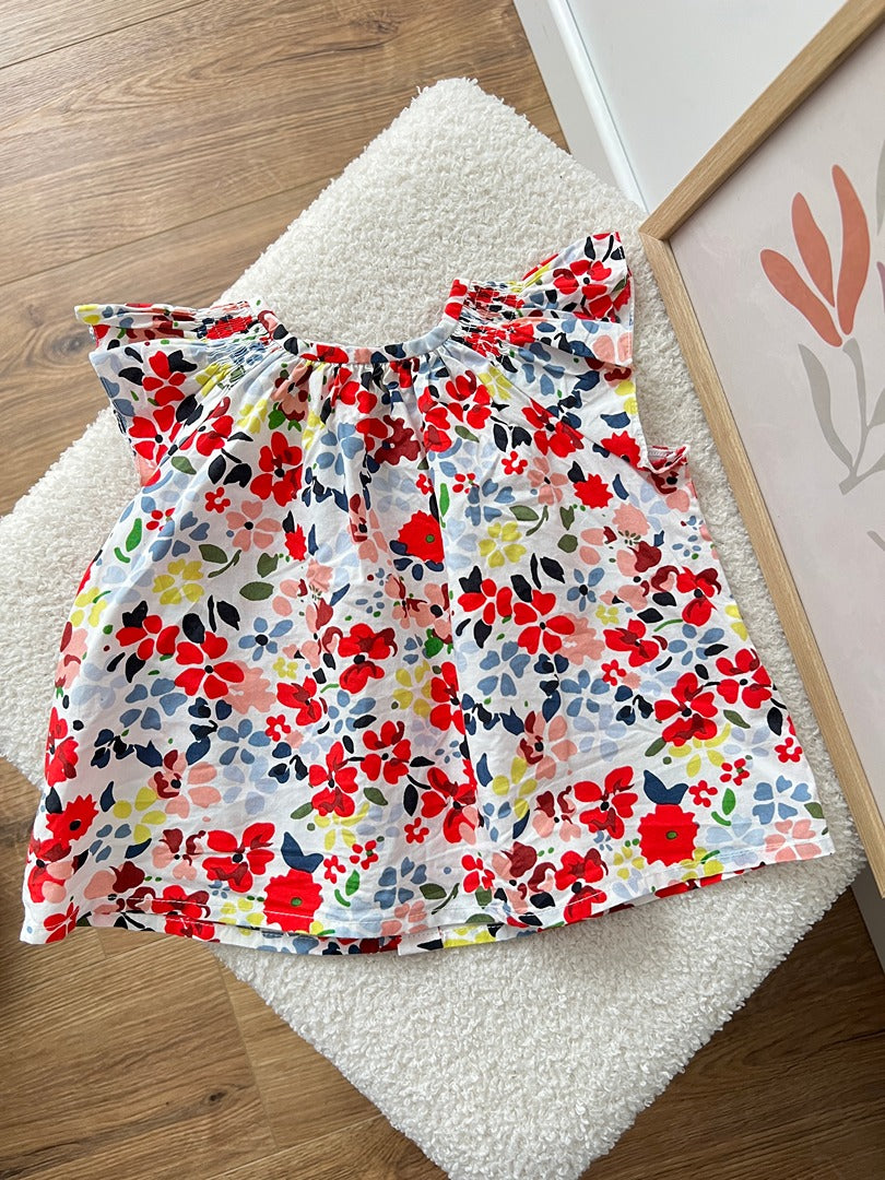 Blouse Bonpoint fille 6 mois à fleurs été sans manches été