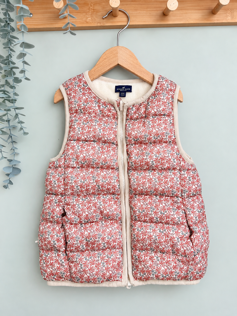 Doudoune sans manches fleurie fille Sergent Major 5 ans mi-saison