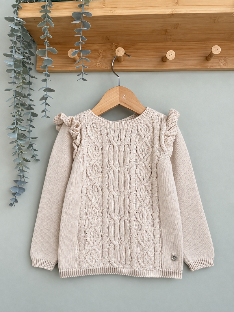 Pull fille beige Sergent Major 3 ans mi-saison manches longues
