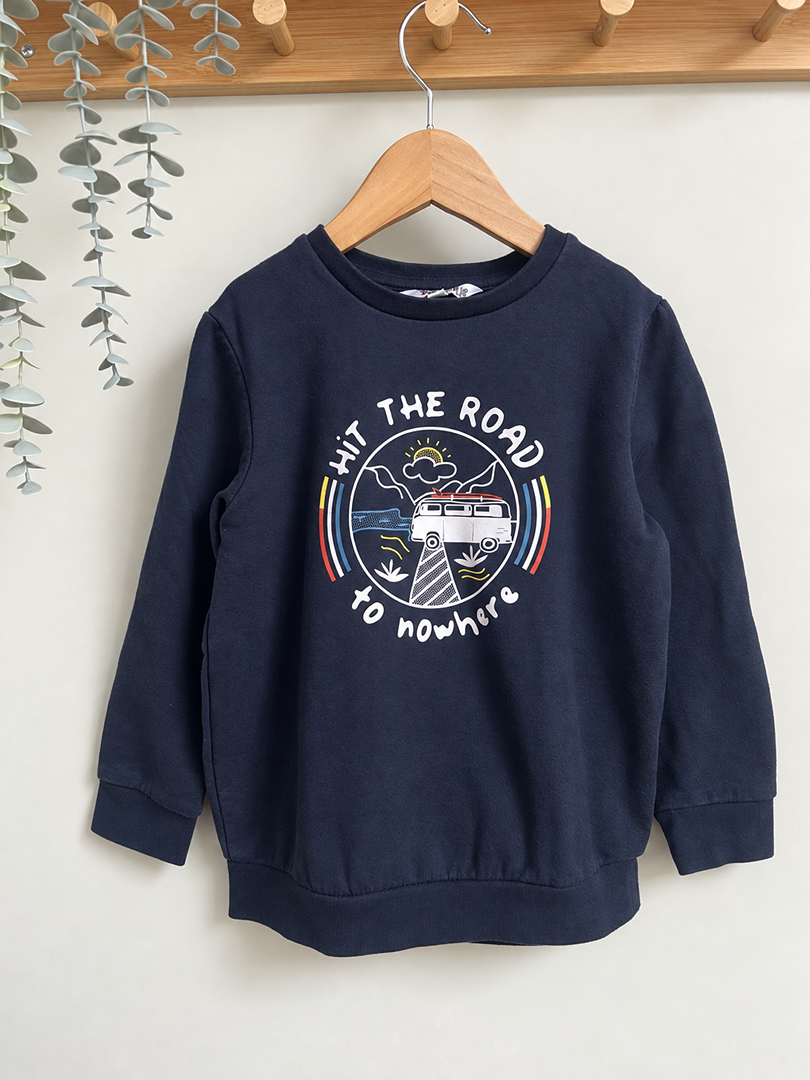 Sweat-shirt manches longues bleu Besties fille 5 ans hiver