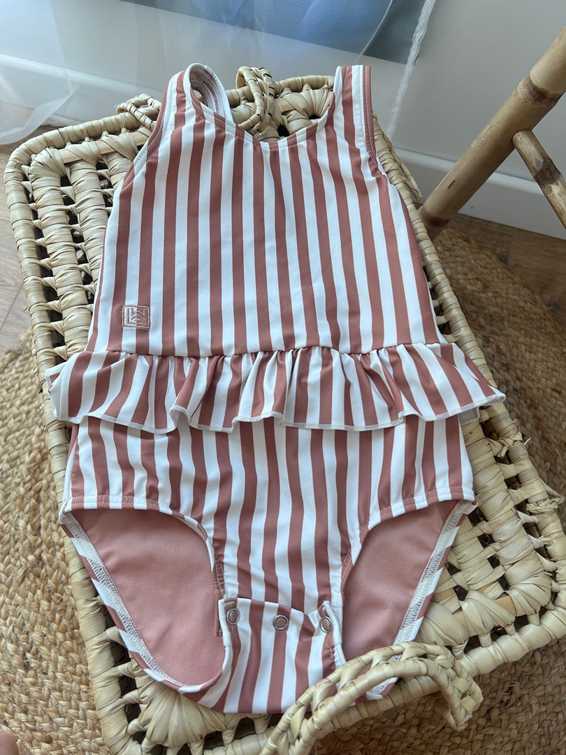 Maillot de bain 1 pièce fille Liewood 2 ans rayé marron été