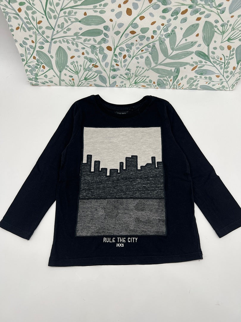 T-shirt manches longues garçon Ikks - 3 ans - noir