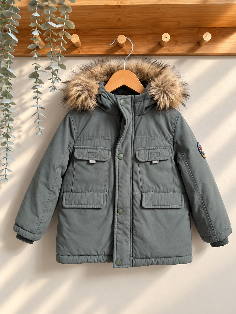 Manteau garçon Tape à l'œil kaki 2 ans 3 ans hiver manches longues