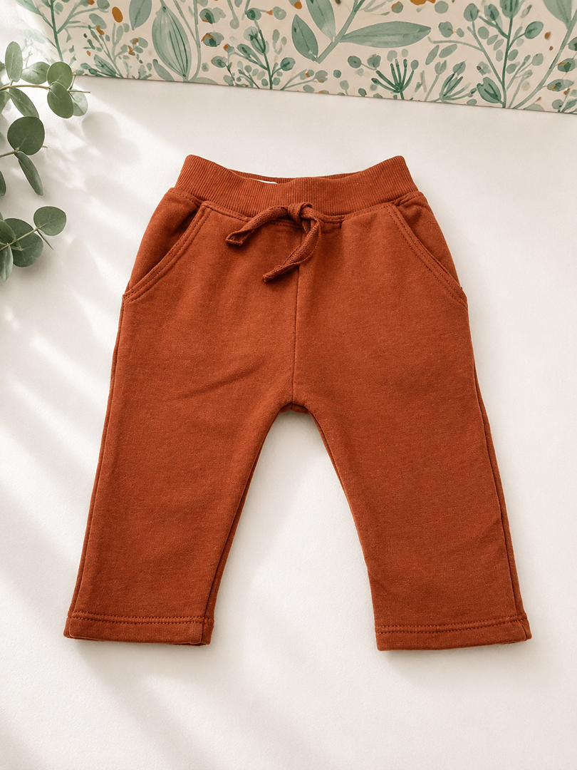 Pantalon type sarouel jogging garçon 1+ In The Family 6 Mois Mi-saison Marron