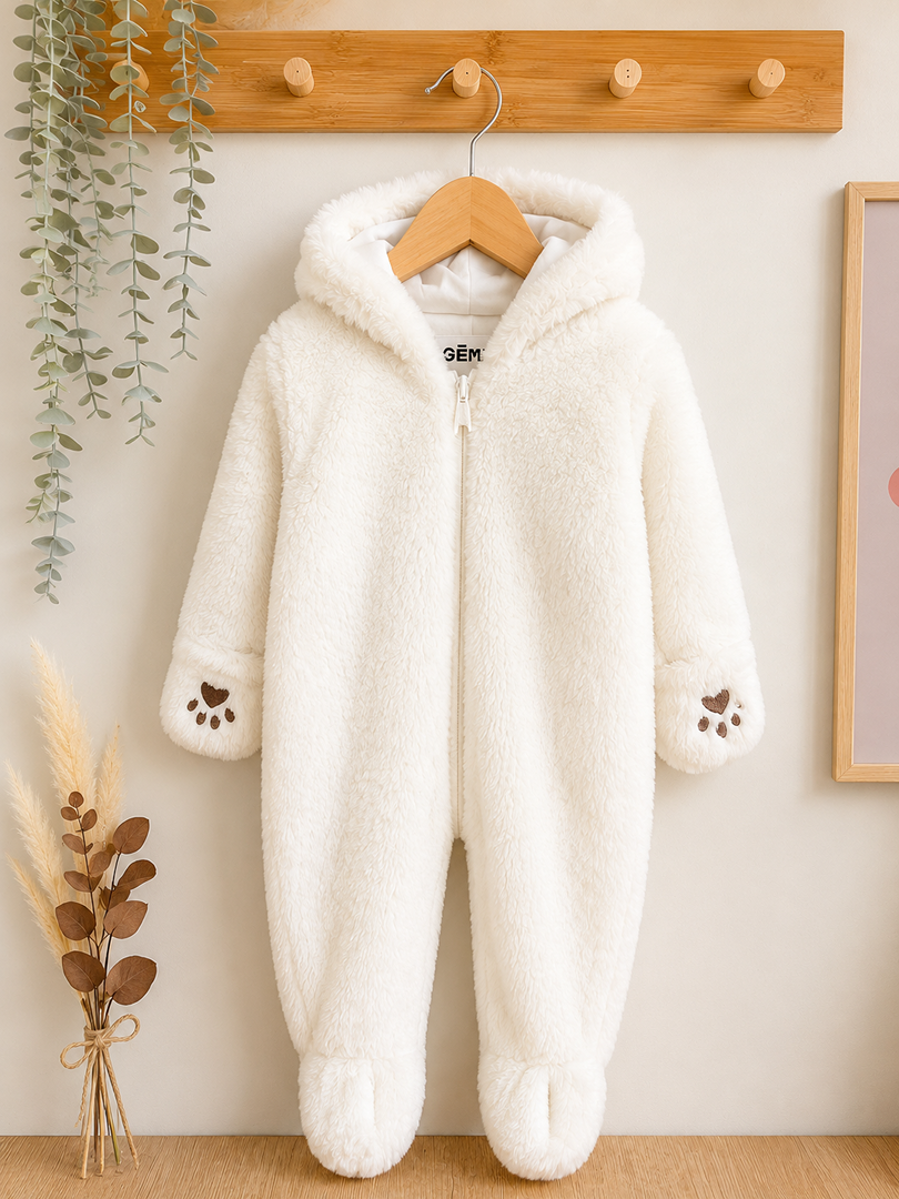 Combinaison pilote Gémo 12 mois crème fausse fourrure Mixte Hiver garçon ou fille