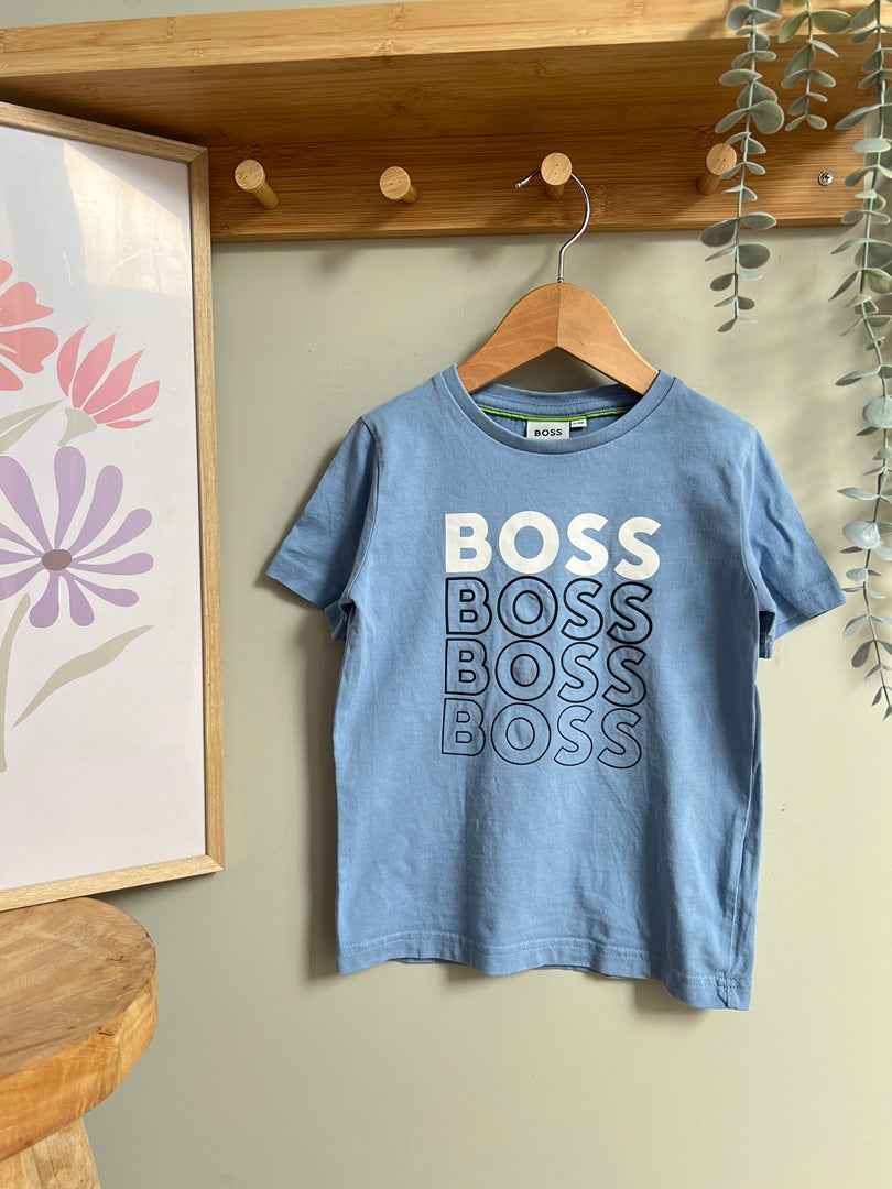 T-shirt Boss bleu ciel garçon 6 ans manches courtes été