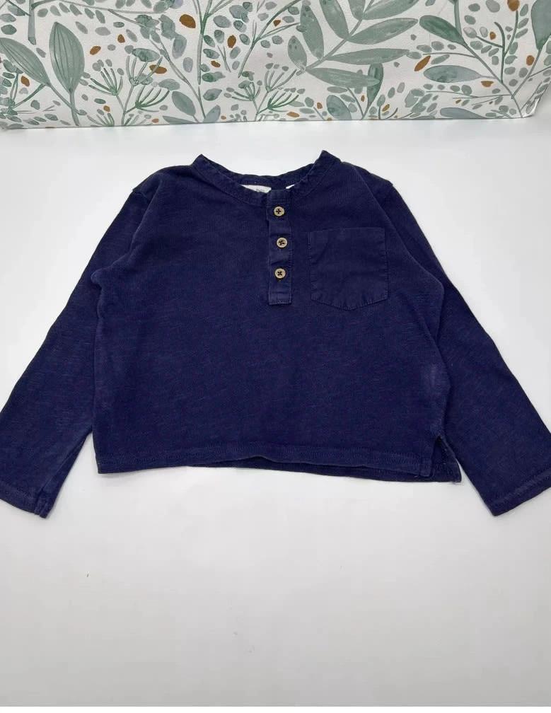 T-shirt manches longues bleu garçon - Zara 12 mois / 18 mois