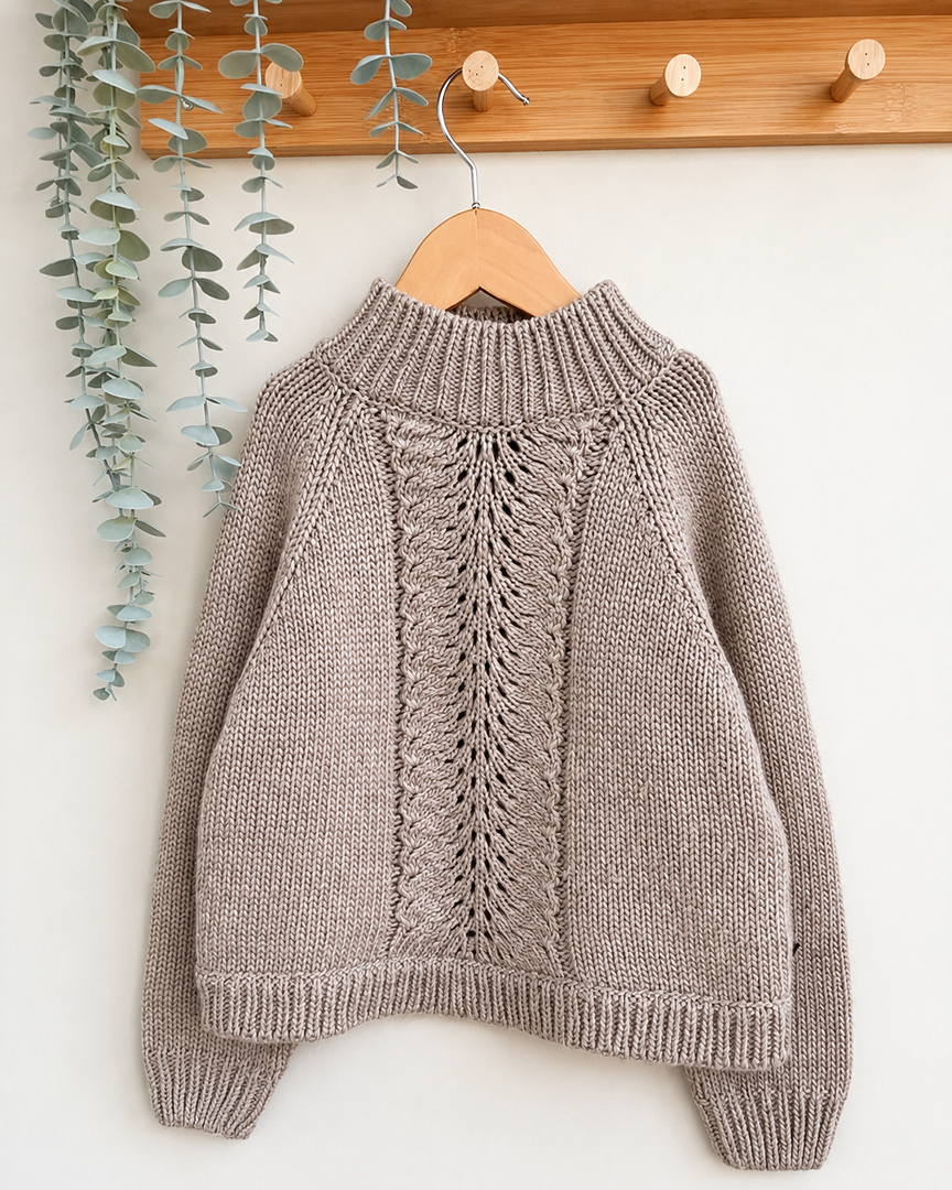 Pull fille Ikks 8 ans beige col montant manches longues hiver