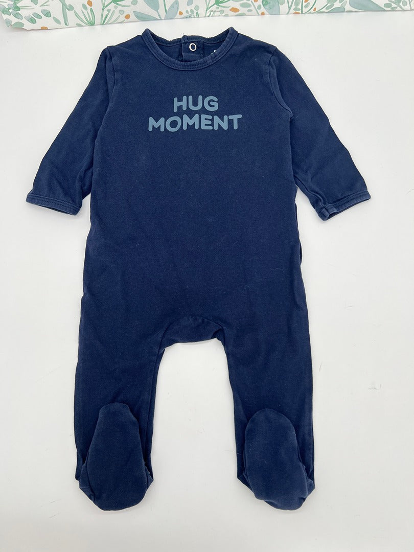 Pyjama 1 pièce jersey garçon mi-saison Kiabi - 9 mois - Bleu marine hug moment