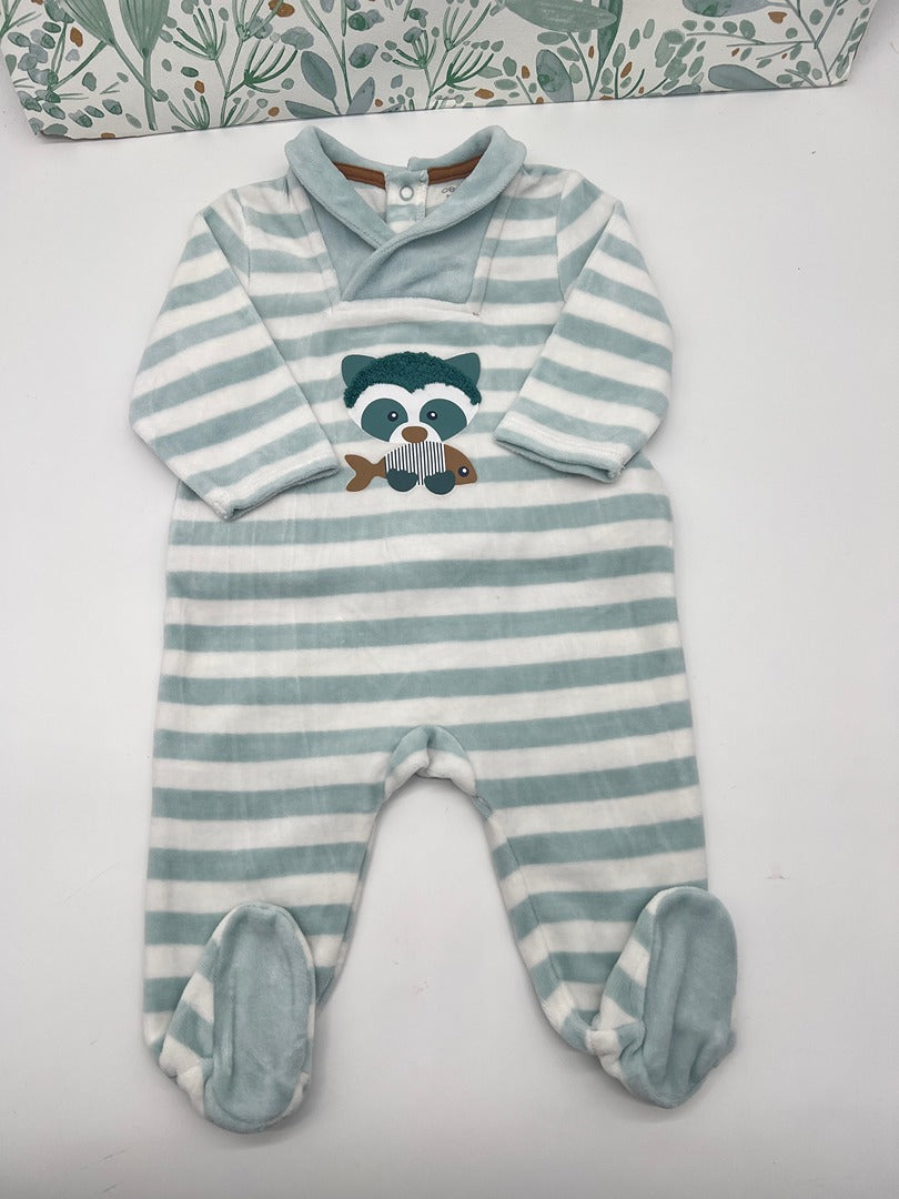 Pyjama grenouillère Obaïbi - 6 mois - Bleu clair - garçon