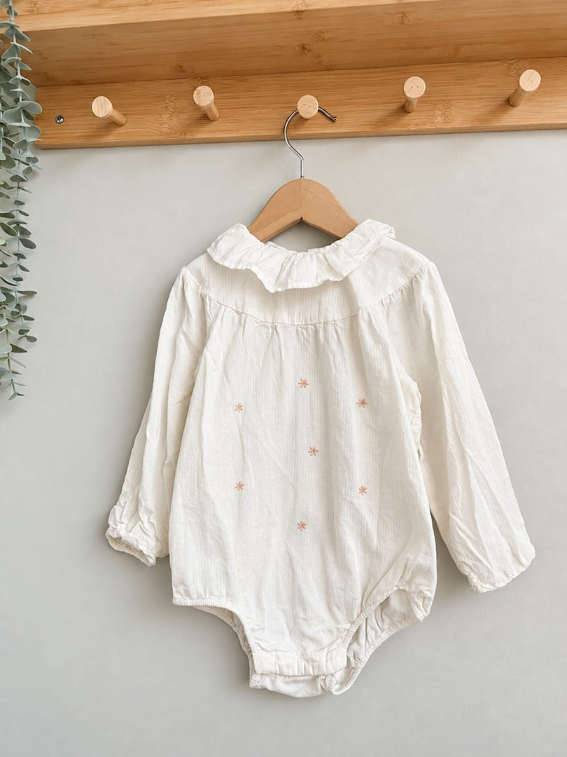 Combinaison barboteuse fille Kiabi beige mi-saison manches longues 3 ans