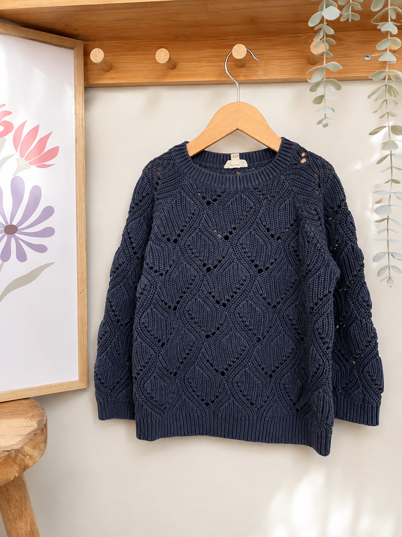 Pull Fille Lc Kids Little Cigogne 4 Ans Hiver Bleu Marine