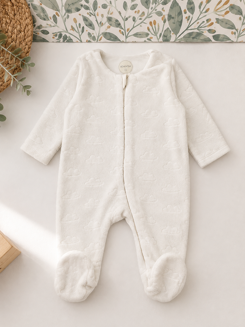 Pyjama 1 pièce velours Bébé Mixte Absorba 3 Mois Hiver Manches Longues fille ou garçon zip