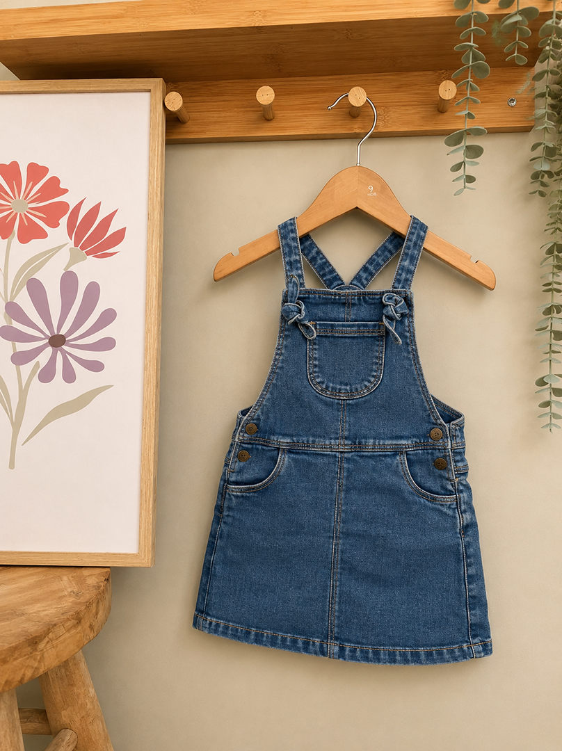 Robe salopette jean bleu fille Tape à l'œil Tao 2 ans