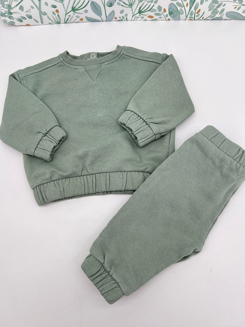 Ensemble sweatshirt et pantalon homewear garçon Kiabi - 6 mois - Vert