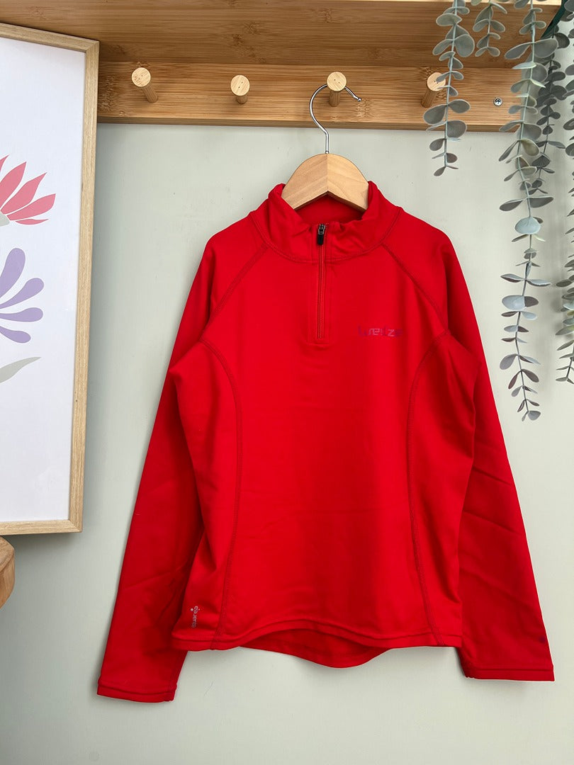 Sweat de sport fin mixte Oxylane - 8 ans - Rouge - garçon ou fille
