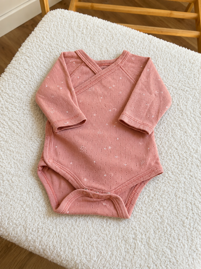 Body croisé rose Kiabi fille Naissance 0 mois manches longues mi-saison