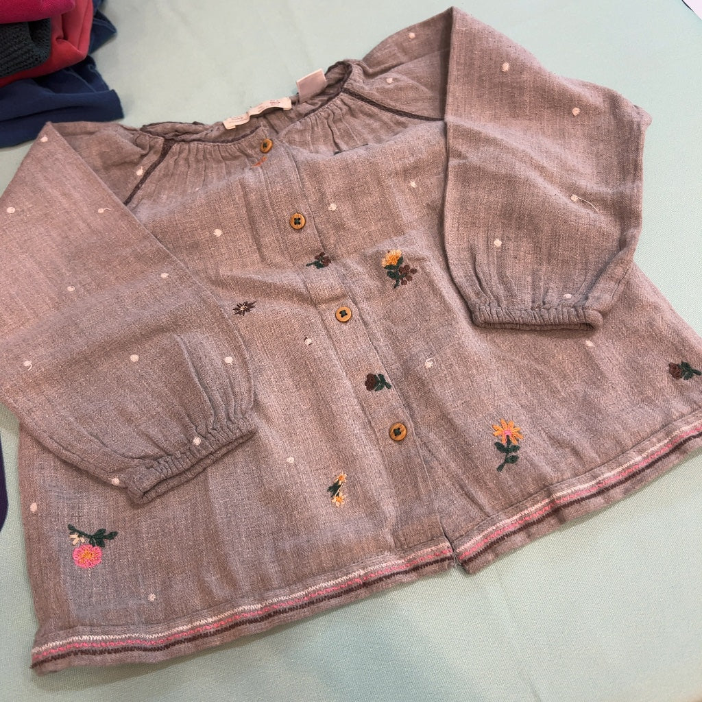 Blouse fille Zara manches longues 104 cm mi-saison